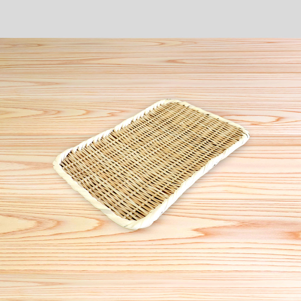 丁寧な暮らしに竹の優しさを】【真竹角盆ざる 30cm】松野屋 真竹角盆