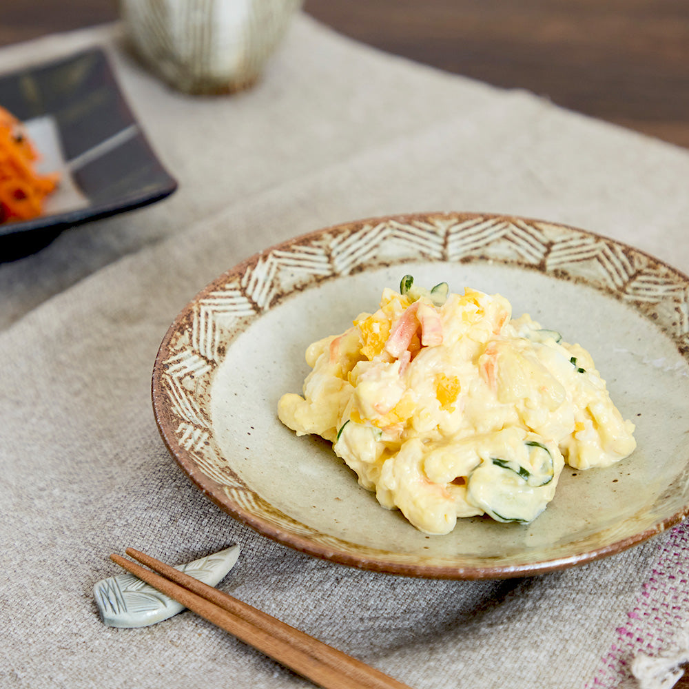 ざらりとした質感粉引】【食材映えるリム付17cm皿】白水工房 粉引5