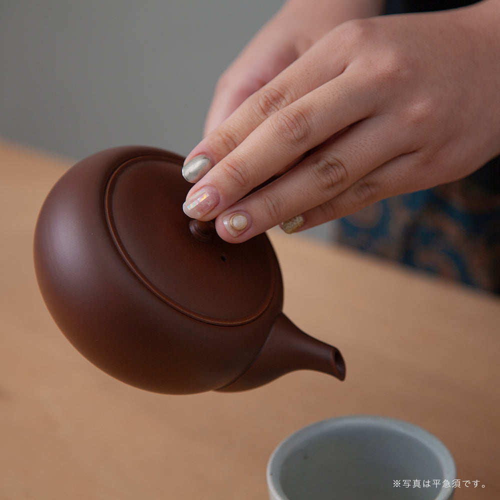 Azmaya Flat teapot, Yokote / Vermilion clay, normal thin 