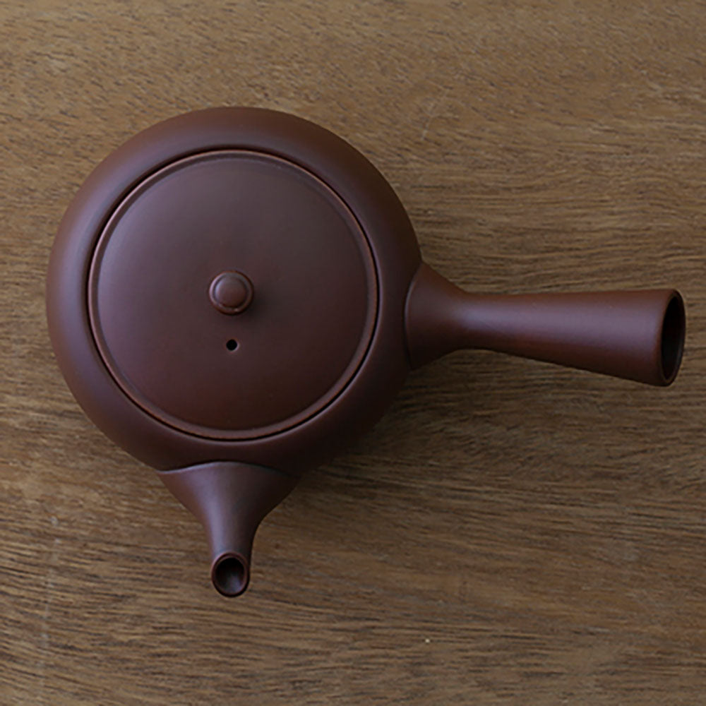 Azmaya Flat teapot, Yokote / Vermilion clay, normal thin 