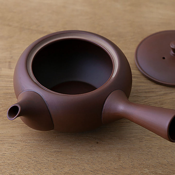 Azmaya Flat teapot, Yokote / Vermilion clay, normal thin 