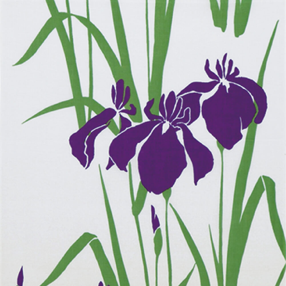 Tenugui Japanese iris
