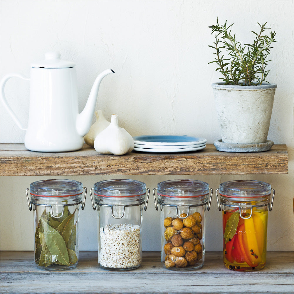 ADERIA Lock-Eatシリンダー 350 保存容器 密封瓶 ガラス瓶 ピクルス 麹調味料 調味料 スパイス フルーツシロップ 乾物 コーヒー 保存 容器 手作り