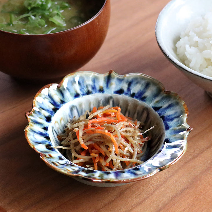 陶房 遊 輪花しのぎ深鉢 豆