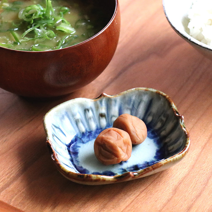 陶房 遊 輪花長方鉢 豆