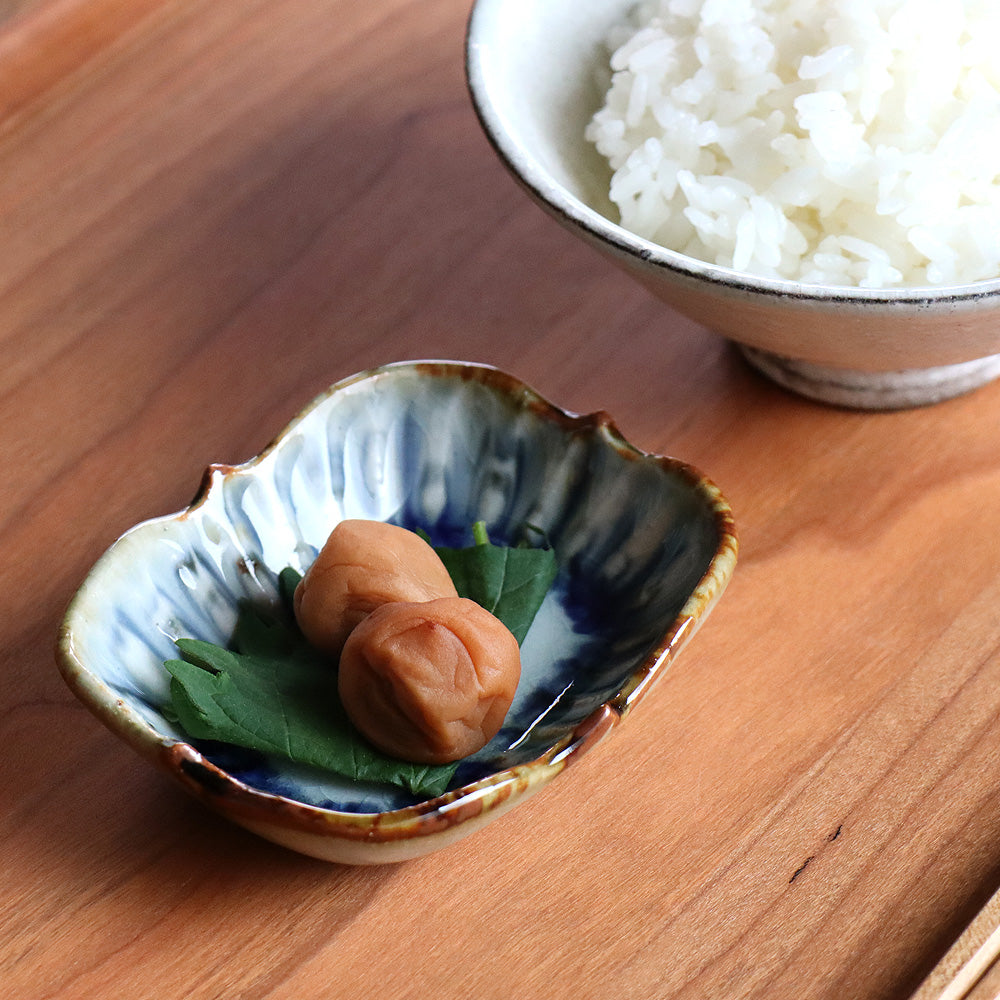 陶房 遊 輪花長方鉢 豆