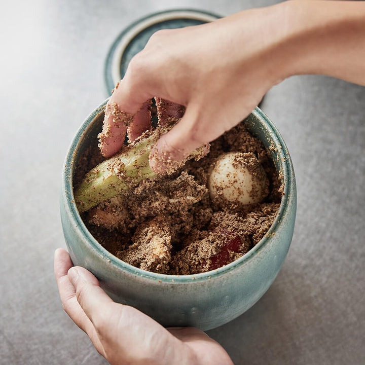 明山窯 ぬか壺 寺本りえ子 ２種