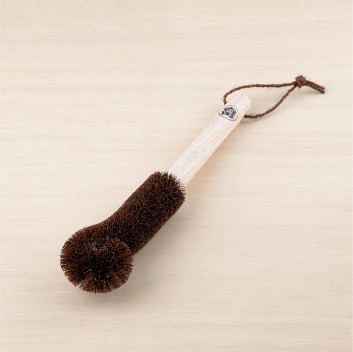 Natural palm scrubbing brush for bottle short