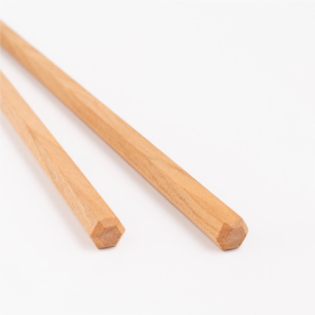 シンプルな六角形が使いやすい】マツ勘 ナチュラルウッド 六角箸 22.5
