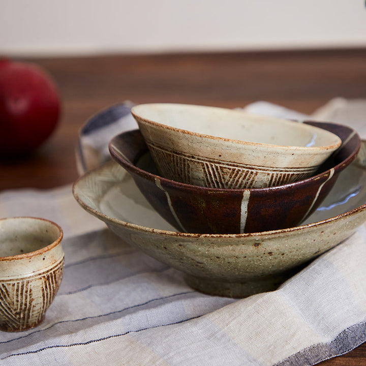 Shiramizu Koubou Iron red oval bowl, small