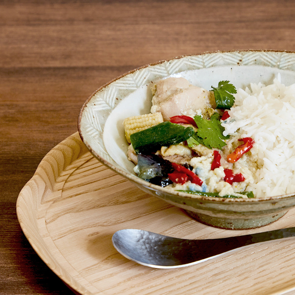 ざらりとした質感粉引】【食材映える楕円鉢】白水工房 粉引楕円鉢・大