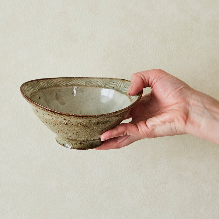 Shiramizu Koubou Powdered oval bowl, small