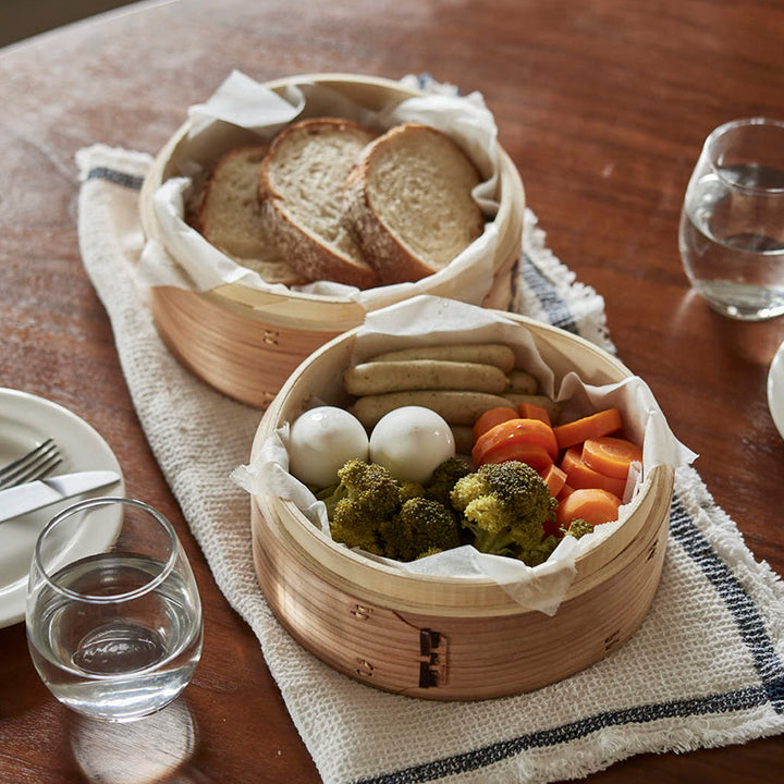 かごや ステンレス鍋セット 15cm 杉中華せいろ ２段