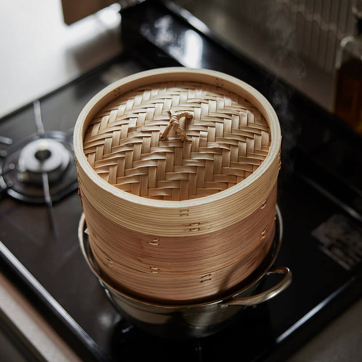 かごや ステンレス鍋セット 15cm 杉中華せいろ ２段