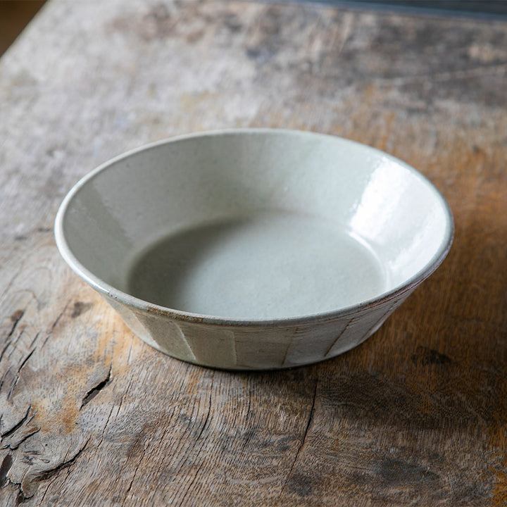 Yellow ash glaze Sogi 7 inch shallow bowl