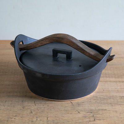 Clay Pot with Wooden Handle Medium Normal