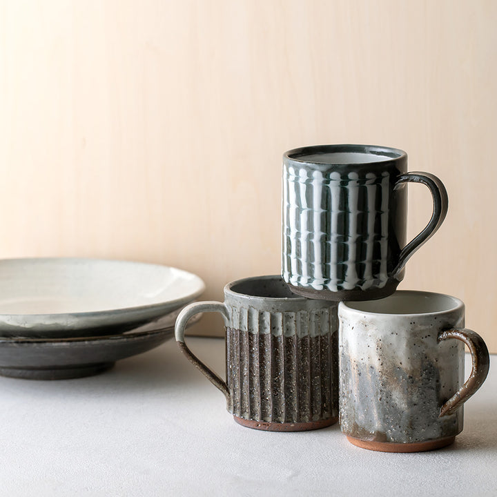 正陶苑マグカップ スリップストライプ